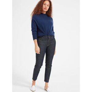 Everlane The Mid Rise Skinny Jean Contrast‎ Stitch Cotton Denim Dark Indigo 24